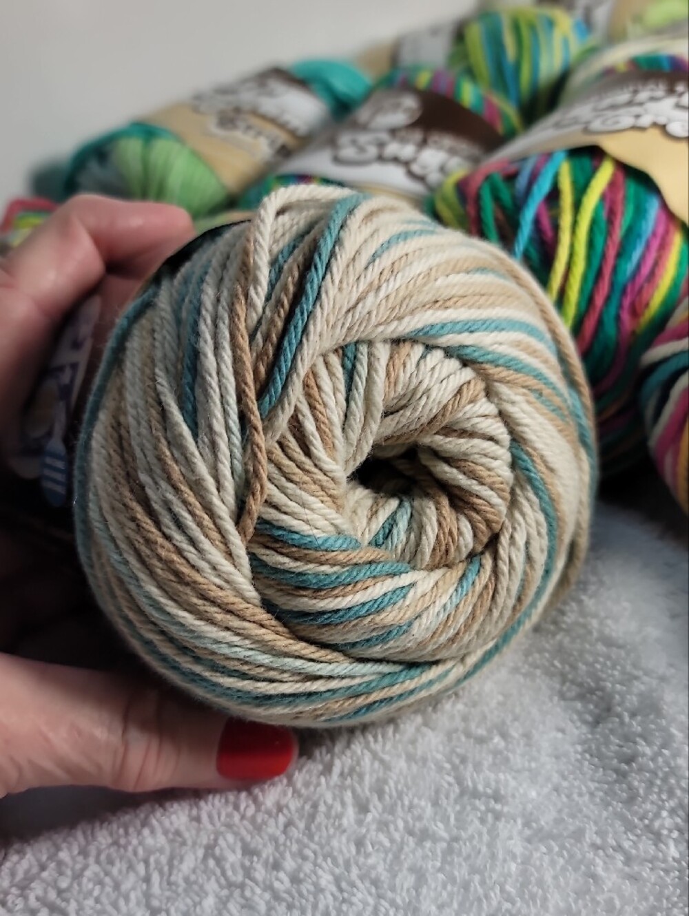 Lion Brand/ Lily Cotton Multicolor Yarn - 17 Balls - NWT - Picture 3 of 16